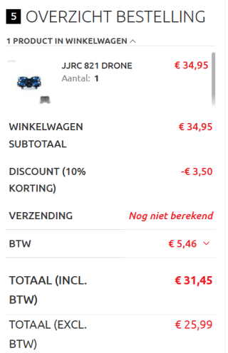 10% korting op je hele bestelling bij Droneshop.nl