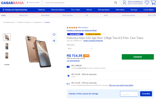Smartphone da Motorola, modelo Moto G32 de 128GB - R$ 714,35