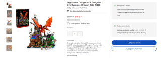 Lego Ideas Dungeons & Dragons: Aventura del Dragón Rojo 21348 por $7,649 en ToysRus