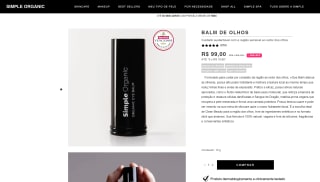 Balm de Olhos da Simple Organic - R$ 99