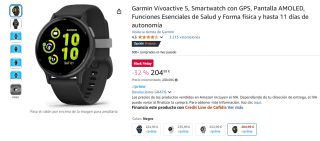 Garmin Vívoactive 5 por 204,99€