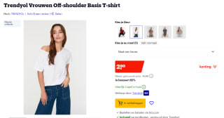 Trendyol Vrouwen Off-shoulder Basis T-shirt voor €2,80 bij Bol.com