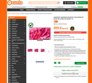 SAMSUNG TQ65S93CATXXCOU TELEVISOR 65" OLED 4K ULTRA HD SMART TV por 899€