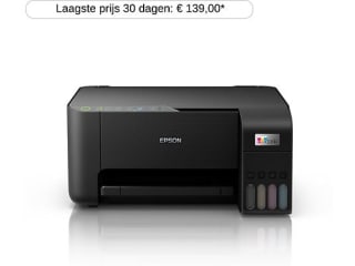 Epson EcoTank ET-2865 all-in-one A4 inkjetprinter met wifi (3 in 1) voor €119 na cashback bij de Mediamarkt