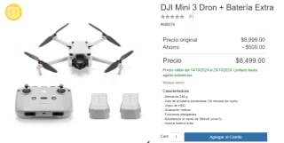 DJI Mini 3 Dron + Batería Extra por $7,650 en Costco