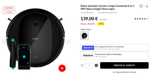 Robot aspirador Cecotec Conga Connected 4 en 1 WiFi Alexa Google Home por 139€