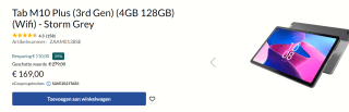 Lenovo Tab M10 Plus (3rd Gen) 2023 128GB Grijs voor €169 dmv code bij Lenovo