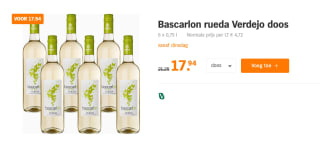 Bascarlon rueda Verdejo doos 6 x 0,75 l voor €17,94 bij de AH