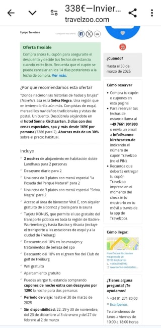 Selva Negra 3 días, Cenas y Spa desde 338€ para 2 personas.