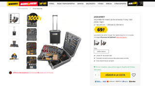 Maletín de herramientas Trolley 1000 piezas color negro o plata por 64,99€