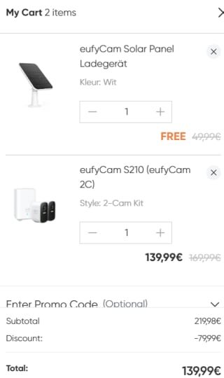 Eufy Cam 2C Draadloze Set met 2 Camera's en Homebase2 + eufyCam Solar Panel voor €139,99 dmv code bij Eufy