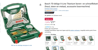 Bosch 70-delige X-Line Titanium boren- en schroefbitset voor €19,99 bij Amazon