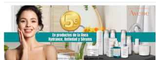 5€ descuento en productos de la marca Avène línea Hydrace, Antiedad y sérums desde Okfarma