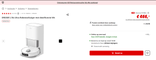 DREAME L10s Ultra Robotstofzuiger met dweilfunctie Wit voor €466 bij de Mediamarkt