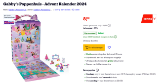 Gabby's Poppenhuis Advent Kalender voor €8,99 bij Bol