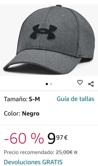 Under Armour Gorra hombre por 9,97€.