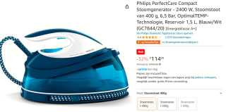 Philips PerfectCare Compact GC7844/20 - Stoomgenerator - Aqua Blauw voor €114,99 bij Amazon
