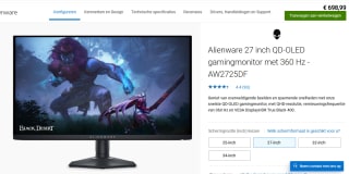 Alienware 27 Gaming Monitor AW2725DF - LED-monitor voor €698,99 bij Dell