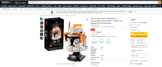 LEGO do Star Wars, modelo Capacete do Comandante Clone Cody - R$ 434,70