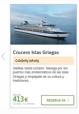 Crucero por Islas griegas + pensión completa desde 413€