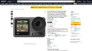 Cámara de acción 4K DJI Osmo Action 3 Combo por 204,99€