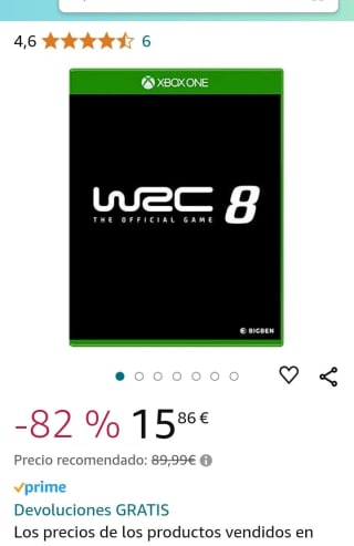 World Rally Championship 8 Xbox One por 15,86€.