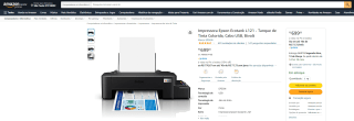 Impressora da Epson, modelo Ecotank L121 - R$ 699