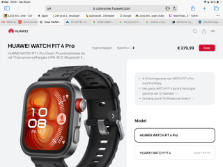 HUAWEI WATCH FIT 4 Pro /Zwart /Fluorelastomeer band /Titanium en saffierglas