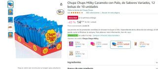 Chupa Chups Milky 12 bolsas de 10 unidades por tan solo 14,92€