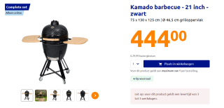 Kamado barbecue - 21 inch - zwart 75 x 130 x 125 cm |voor €444 bij de Action