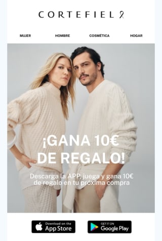 10€ de Regalo por descargar la app de Cortefiel.