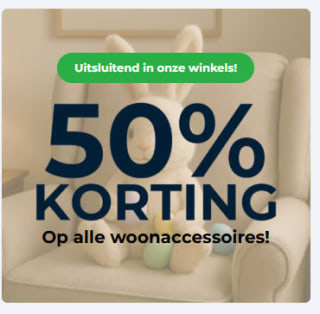 50% korting op alle woonaccessoires bij Jeha alleen in de winkels