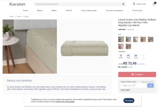 Lençol Avulso com Elástico de Solteiro King - R$ 72,45