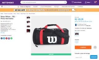 Bolsa da Wilson de 50L - R$ 129,99
