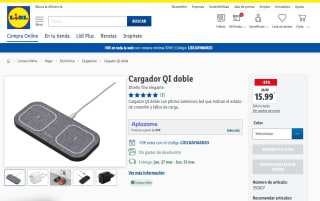 Cargador QI doble Diseño fino elegante por 15,99€