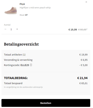 FILA Highflyer mid suède sneakers voor €14,99 dmv code bij Otrium