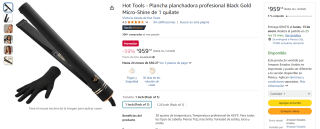 Hot Tools Plancha Profesional Alisadora por $959 | Descuento Amazon