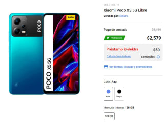 Xiaomi Poco X5 5G 128GB por $2,579 en Elektra
