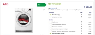 AEG wasdroger TR7AACHEN Warmtepompdroger voor €557,26 bij Beterwitgoed