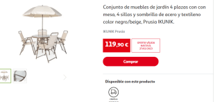 Conjunto de muebles de jardín Prusia IKUNIK por 119.90€
