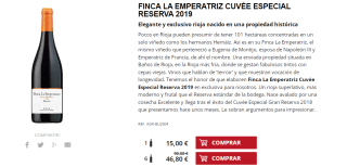 6 Botellas de Finca La Emperatriz Cuvée Especial Reserva 2019 por 36.8€