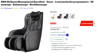 NRG Wellness Massagestoel Excellent voor €699 bij Bol