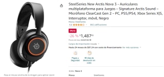 Auriculares SteelSeries New Arctis Nova 3 por $1,545.26 en Amazon