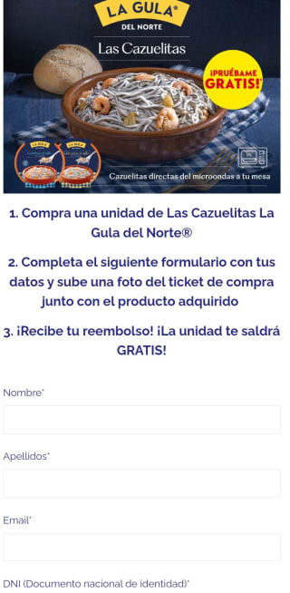 Prueba gratis cazuelitas la Gula del Norte con reembolso