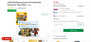 LEGO Minifigures Series 25 for £1.40