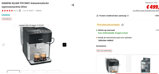 Siemens EQ500 TP515R01 Classic Volautomatische koffiemachine voor €499 bij de Mediamarkt