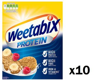 10 Paquetes de 44o grs de WEETABIX Protein Crunch cereales crujientes sabor chocolate por 34€