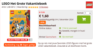LEGO Het Grote Vakantieboek voor €1,60 bij Brickshop