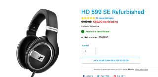 Refurbished Sennheiser HD 599 SE voor €69 bij Sennheiser-hearing