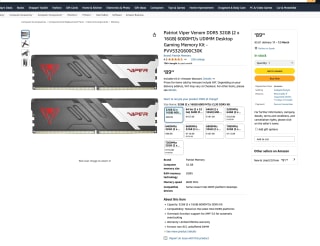 Modulos RAM Patriot Viper Venom DDR5 32GB (2 x 16GB) 6000MT/s CL30 por solo 89,89€